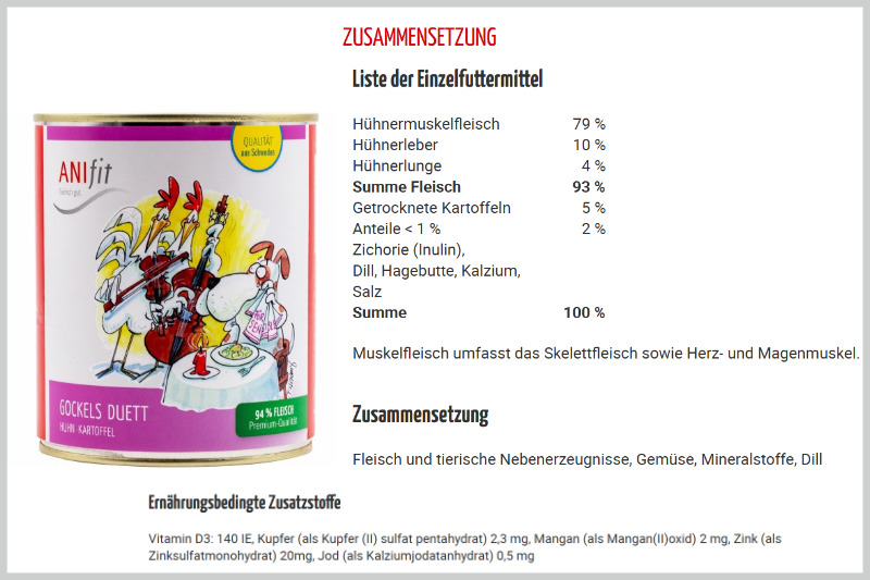 Beispiel für eine gute Deklaration: Anifit Gockels Duett