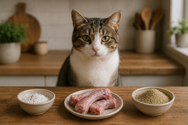 Calciumquellen für Katzen: Eierschalenpulver, Knochen und Algenkalk im Vergleich