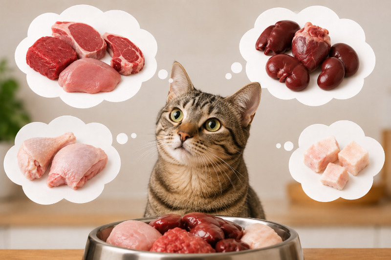 Fleisch im Katzenfutter: Fleischsorten, Innereien und Nährstoffe im Überblick