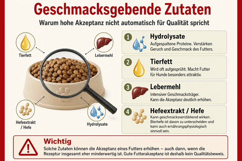 Geschmacksverstärker im Hundefutter erkennen