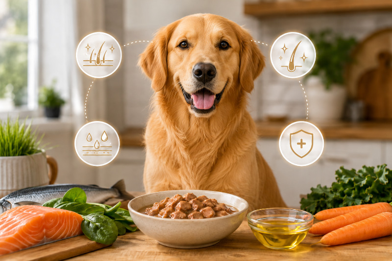 Glänzendes Fell und gesunde Haut beim Hund: die Rolle der Ernährung