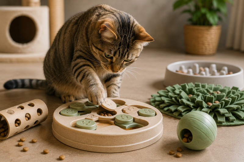 Katzen mit Futter beschäftigen: Snackball, Fummelbrett und mehr
