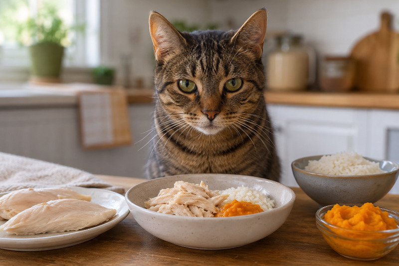 Schonkost für Katzen: Bei Durchfall und Erbrechen richtig füttern
