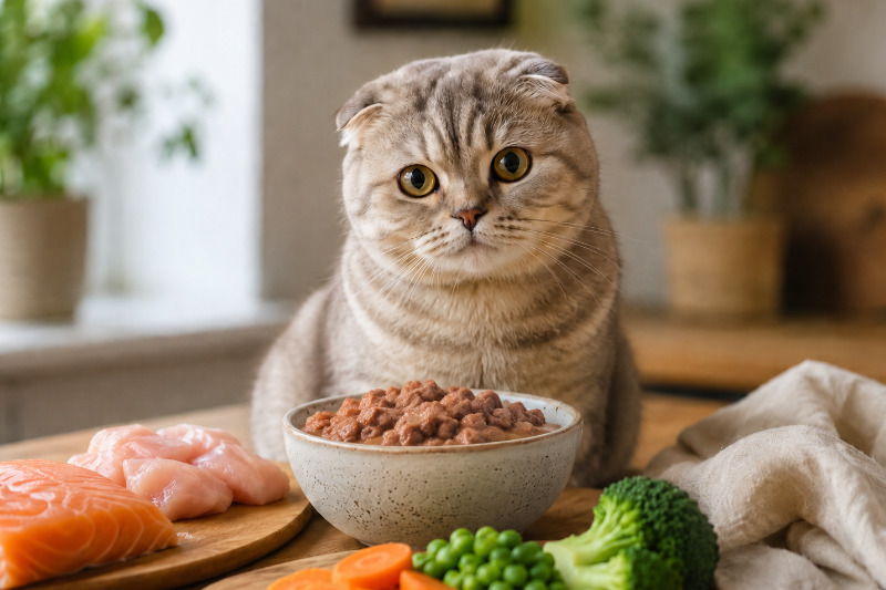 Scottish Fold Futter: Worauf es bei der Faltohrkatze ankommt
