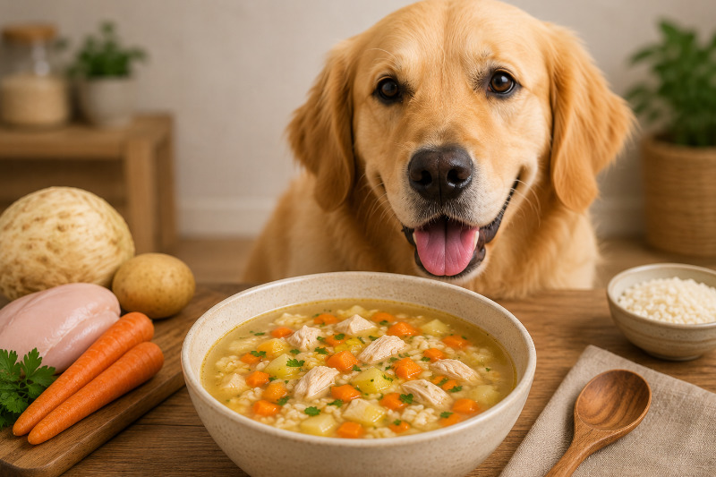 Suppe für Hunde: Knochenbrühe, Hühnersuppe und mehr