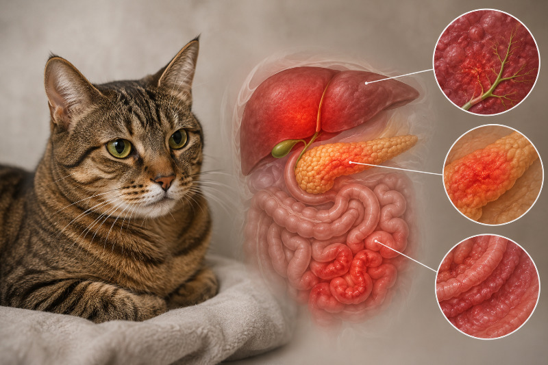 Triaditis bei der Katze: wenn Leber, Bauchspeicheldrüse und Darm zusammen entzünden